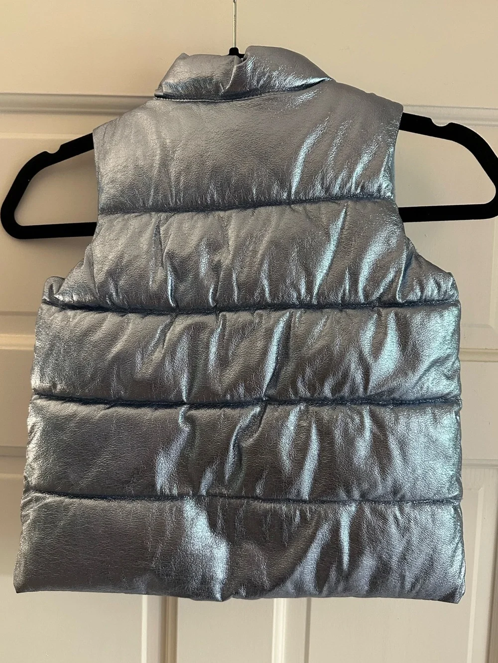 Kids Puffy Vest Metallic Blue Old Navy 4T